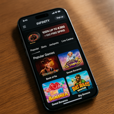 Infinity Casino - Mobile optimierte Plattform für iPhone und Android Geräte